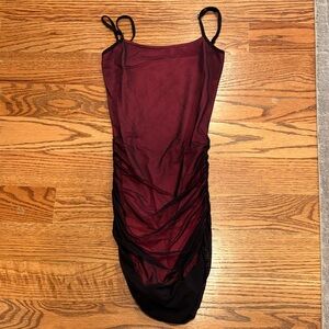 Katie J NYC Burgundy and Black Mini Dress